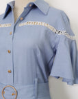 TMP x DOT Monogram Shirt Dress - Orange / Chambray