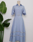 TMP x DOT Monogram Shirt Dress - Orange / Chambray