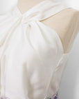 Silky Knot Top - Gold / White