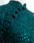 Sequoia Sequin Maxi Cheongsam - Teal / Red / Navy (Pre-Order)