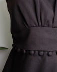 Convertible Peplum Drape Top - Black / White