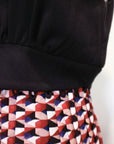 Convertible Peplum Drape Top - Black / White