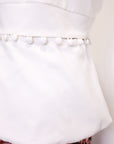 Convertible Peplum Drape Top - Black / White