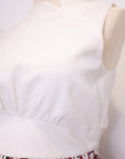 Convertible Peplum Drape Top - Black / White