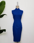 Liv Convertible Sleeves Cheongsam - Red / Blue