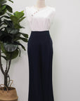 Penelope Pleated Pants - Cobalt / Emerald / Black