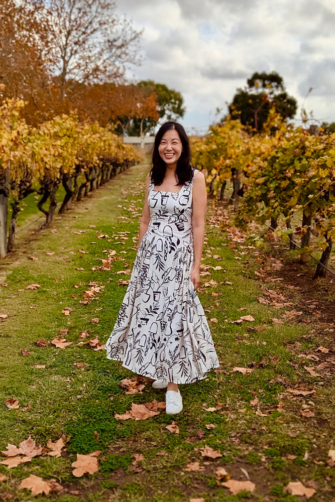 Caffeine-Fix Drop Waisted Maxi Dress