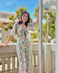 Rory Tie-Front Maxi Jumpsuit - Purple Ikat