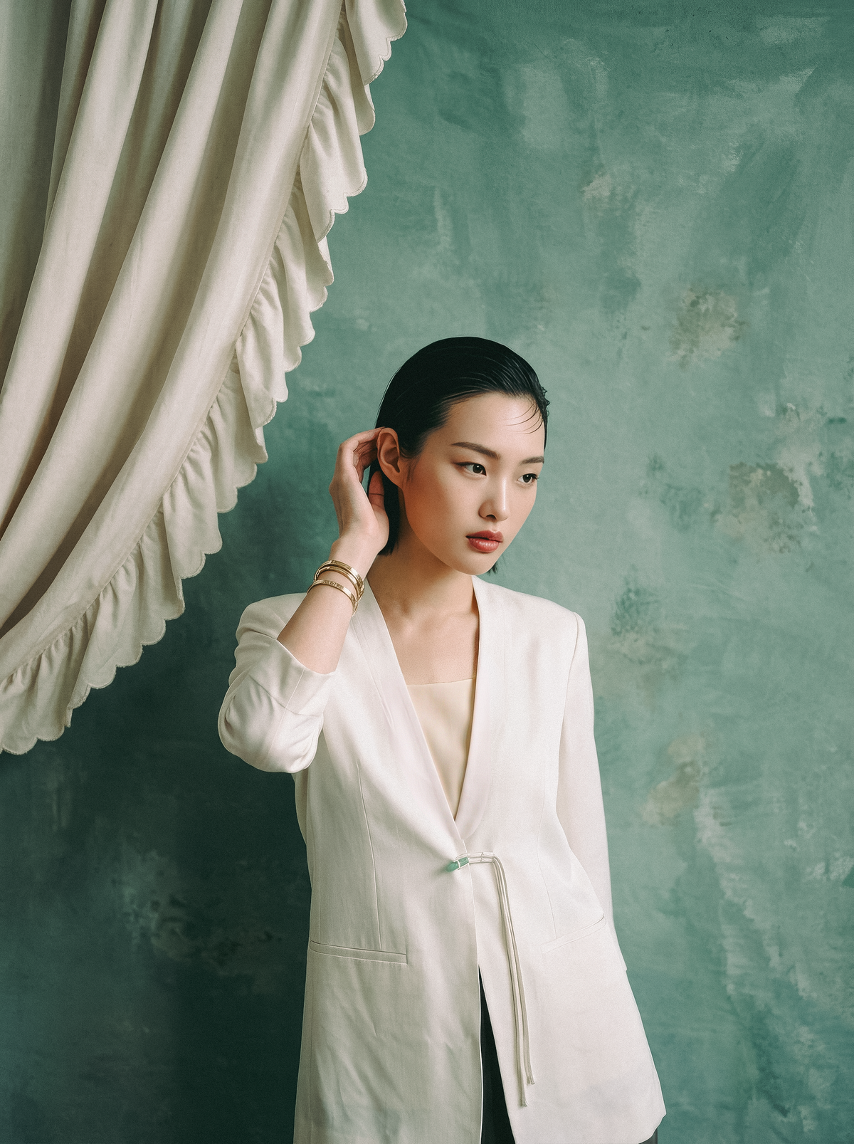 Jade Jacket - Off White / Navy