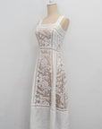 Adele Lace Dress - White / Navy