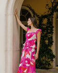Tricia Skirt Set - Fuchsia Blooms
