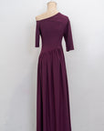 Maia Asymmetrical Maxi Dress - Black / Purple