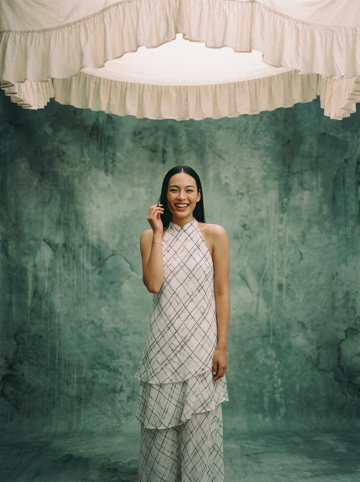Cascading Halter Cheongsam