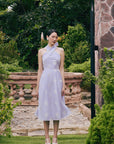 Rhea Halter Dress - Lilac Embroidery