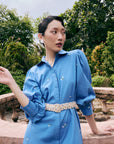 Forget-Me-Not Embroidered Shirt Dress