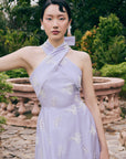 Rhea Halter Dress - Lilac Embroidery