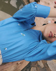 Forget-Me-Not Embroidered Shirt Dress