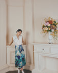 Blue Phoenix Brocade Skirt