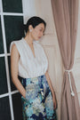 Crystal Pleated V-Neck Top