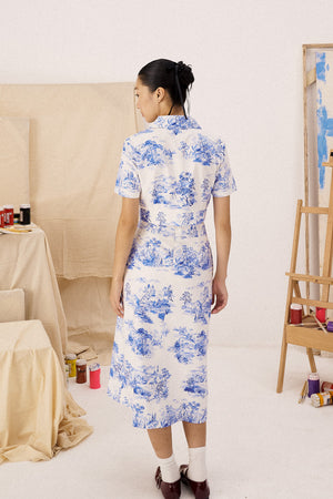 Elodie Skirt Set - Cobalt Toile (Pre-order)