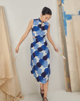 Bloom Convertible Cut-Out Cheongsam - Pink/Blue