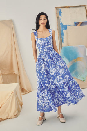 Alice Maxi Dress - Cornflower Blue Floral (Pre-order)