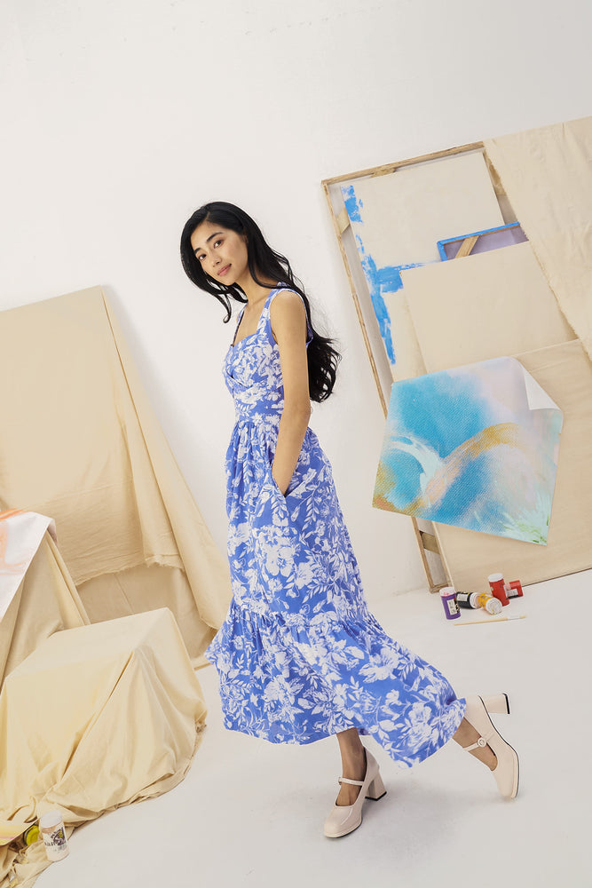 Alice Maxi Dress - Cornflower Blue Floral (Pre-order)