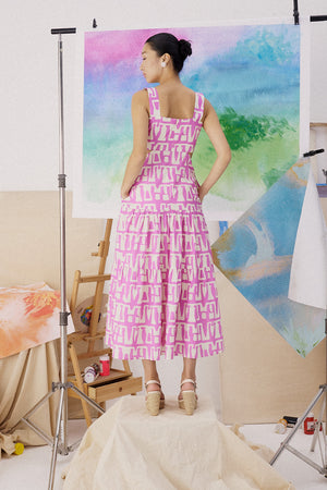 Marion Maxi Sundress - Pink / Black ( Pre-order )