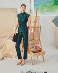 Electra Jacquard Pants Set - Sapphire/Emerald (BACKORDER)