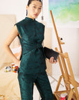 Electra Jacquard Pants Set - Sapphire/Emerald (BACKORDER)