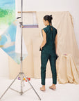 Electra Jacquard Pants Set - Sapphire/Emerald (BACKORDER)