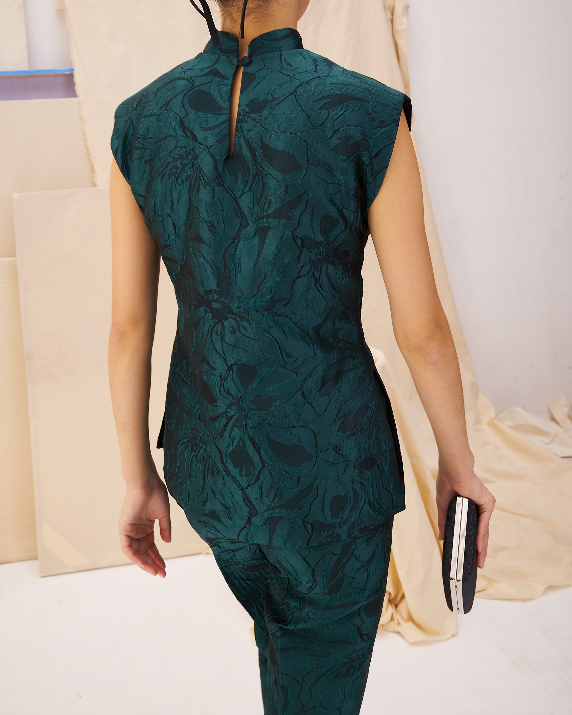 Electra Jacquard Pants Set - Sapphire/Emerald (BACKORDER)