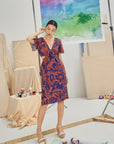 Rory Tie-Front Dress - Rust Batik