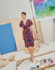 Rory Tie-Front Dress - Rust Batik