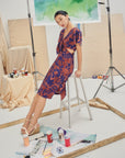 Rory Tie-Front Dress - Rust Batik