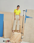 Nadine Eyelet Top - Yellow Lace