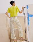 Nadine Eyelet Top - Yellow Lace