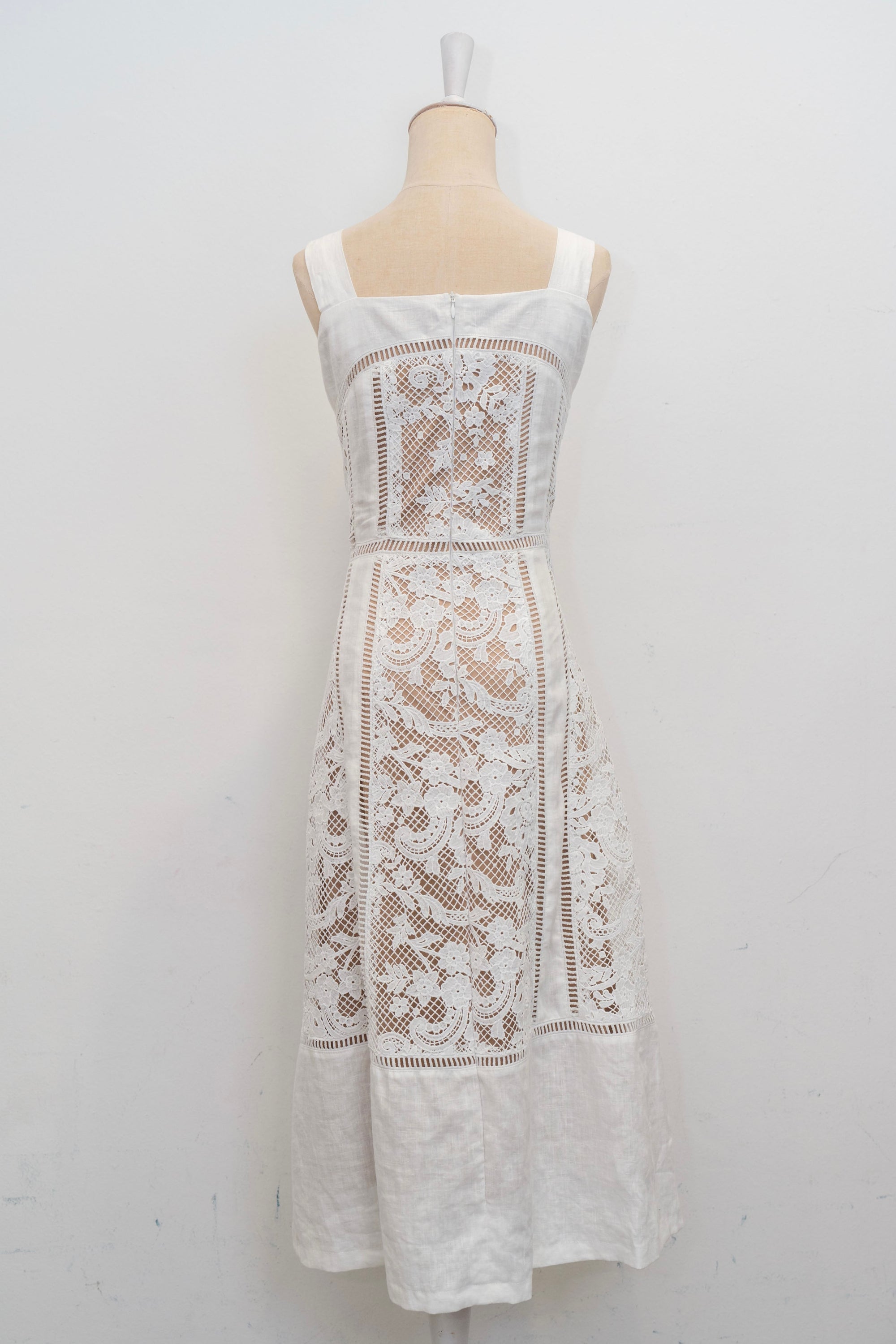 Adele Lace Dress - White / Navy