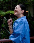 Forget-Me-Not Embroidered Shirt Dress