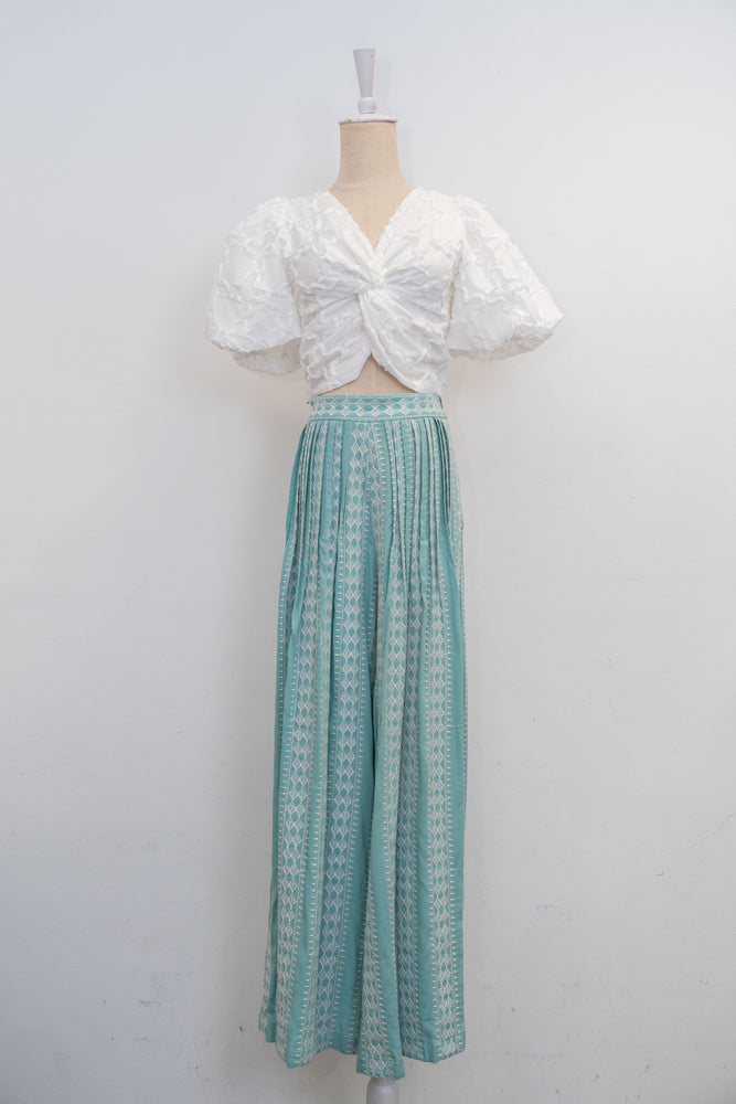 Palazzo Pleated Pants - Black