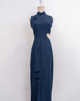 Isla Denim Cut-Out Cheongsam