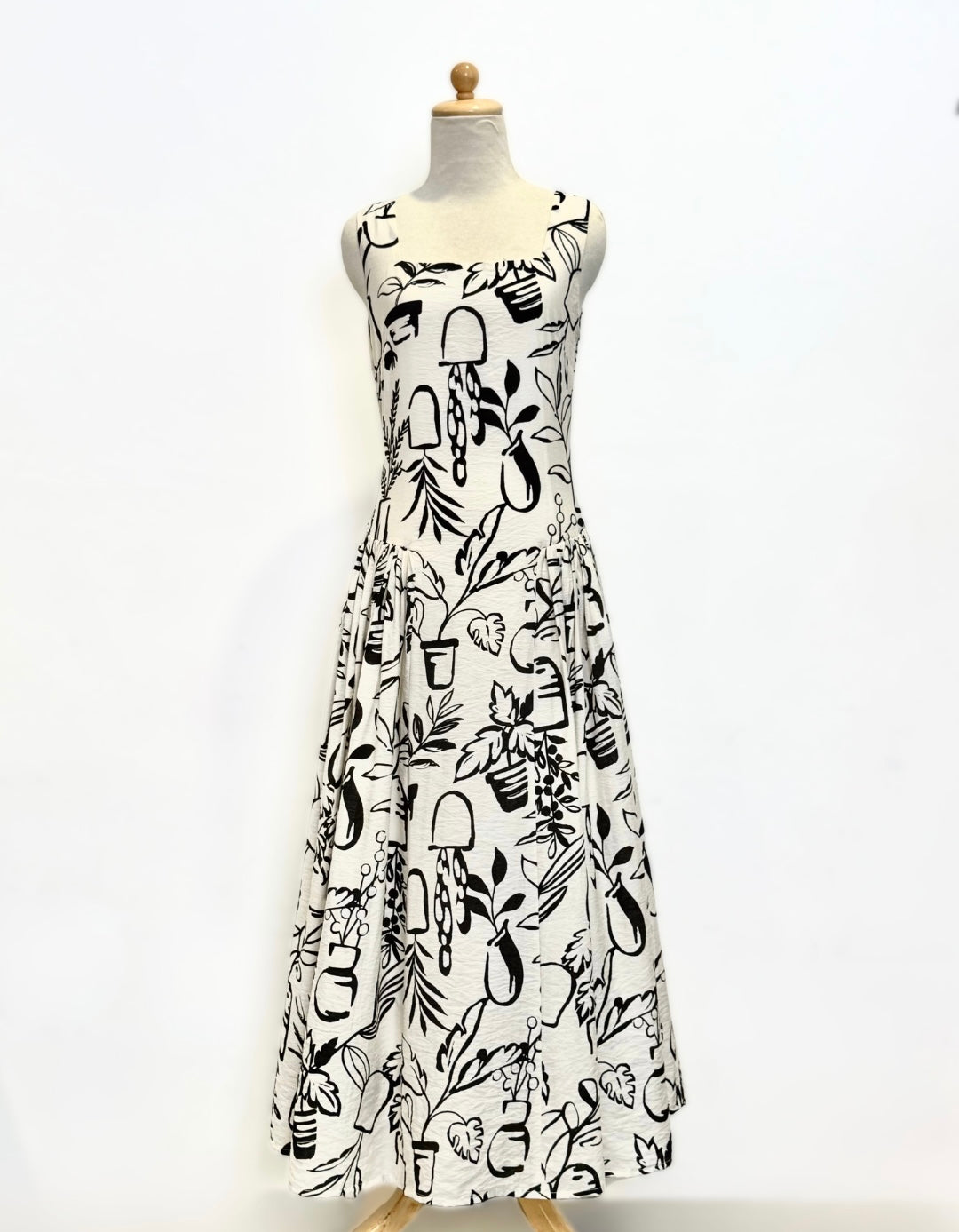 Caffeine-Fix Drop Waisted Maxi Dress