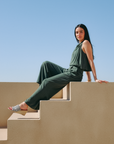 Jess Cupro Jumpsuit - Rose Pink / Black / Sage / Olive Green