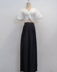 Palazzo Pleated Pants - Black