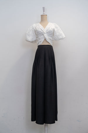 Palazzo Pleated Pants - Black