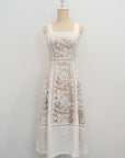 Adele Lace Dress - White / Navy
