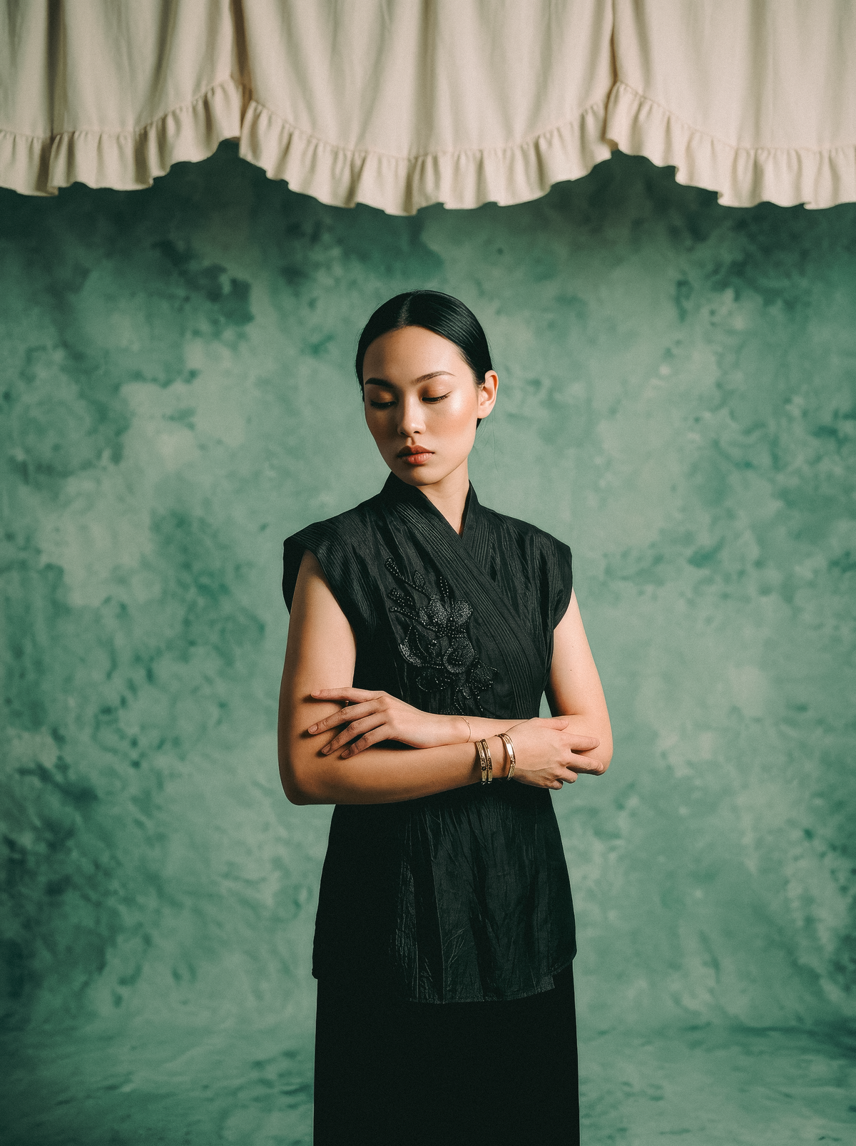 Black Swan Silk Wrap Top (Limited Edition)