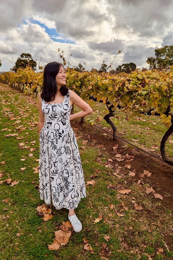 Caffeine-Fix Drop Waisted Maxi Dress