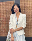 Nola Tailored Blazer - Blush Pink / White / Navy