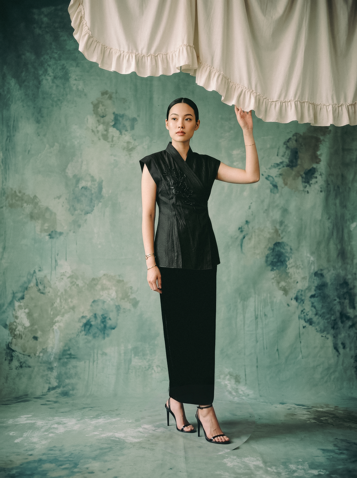 Black Swan Silk Wrap Top (Limited Edition)